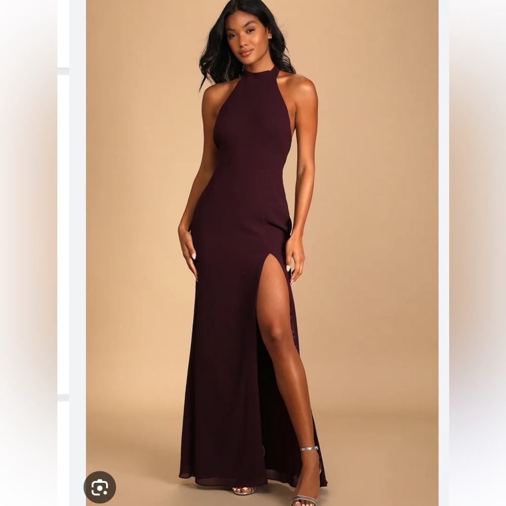 Captured Your Heart Dark Purple Halter Maxi Dress
Lulus